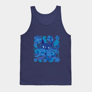 Blue cat hunting Tank Top